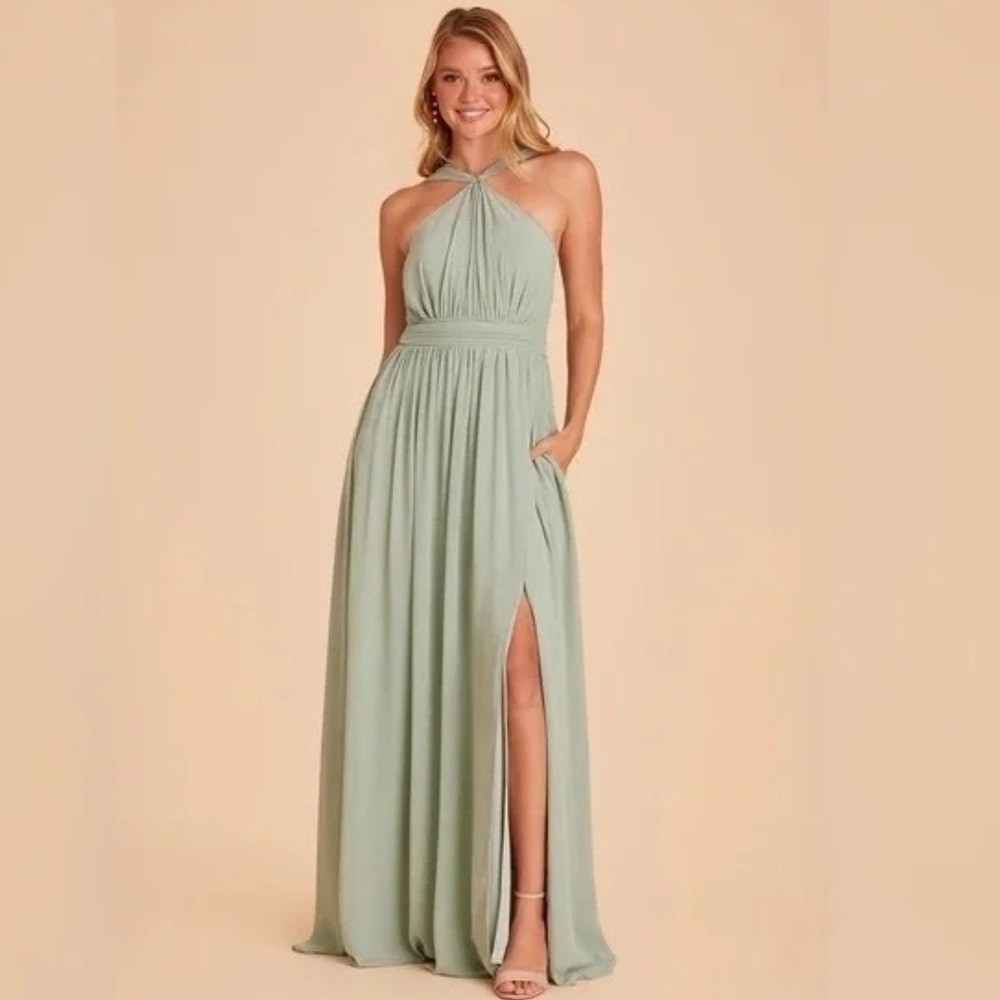 NEW Birdy Grey Kiko Dress Sage Green‎ Size Large Pastel Chiffon Sleeveless
